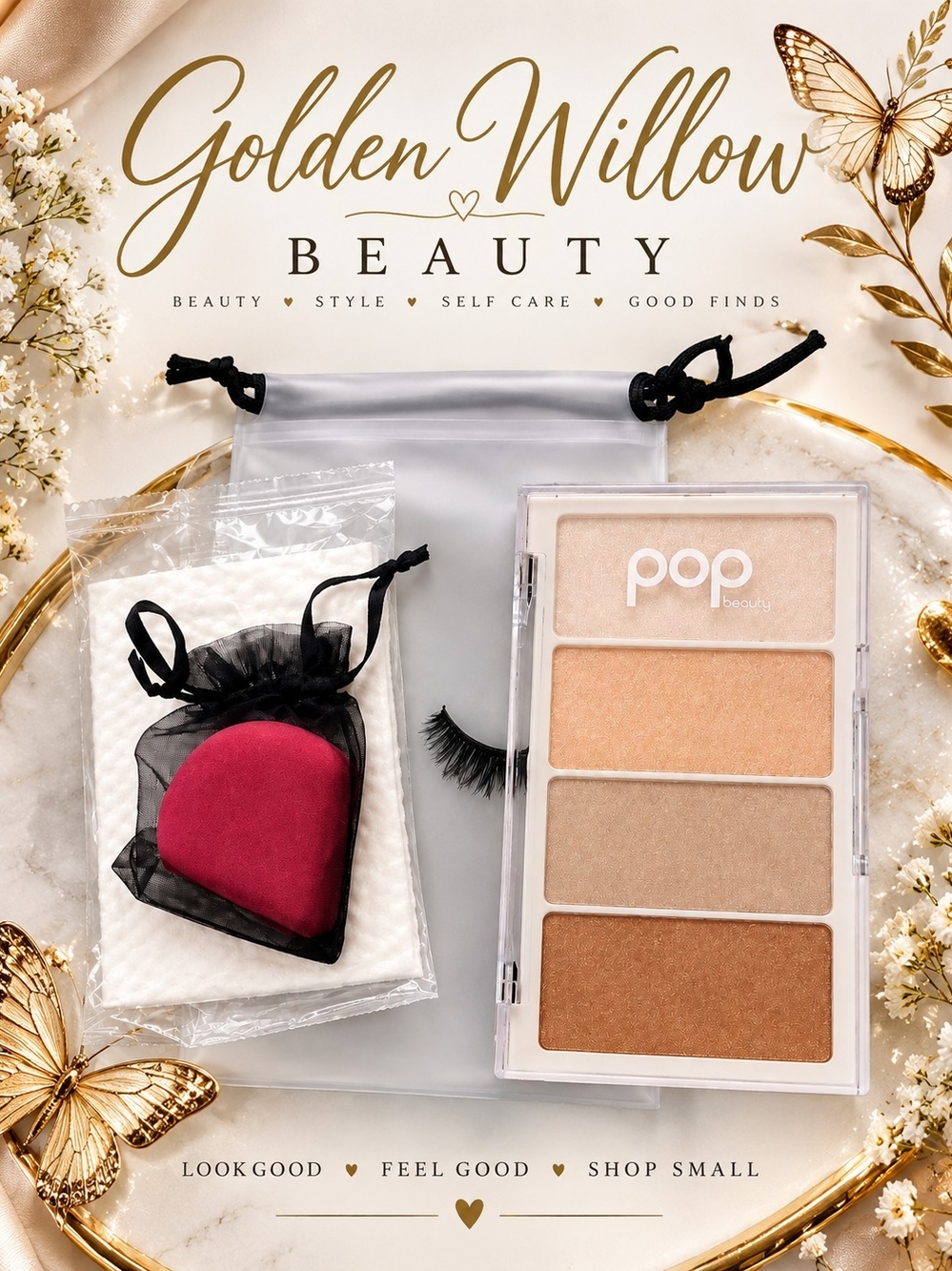 POP Beauty Radiant Highlighter Palette – Warm Neutral Glow